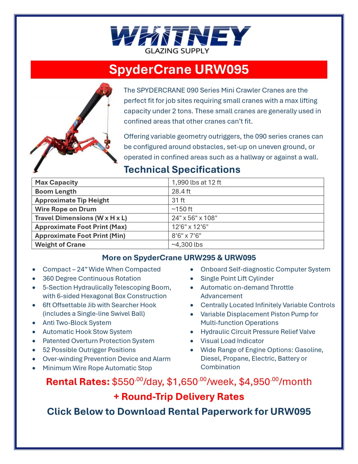 SpyderCrane URW095