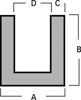 1" x 1" Commercial U Channel