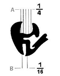 One Piece Self Sealing Rubber Locking Weatherstrip Gasket 50' - Metal to Glass GLR006