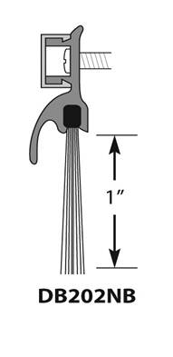 Door Sweep Weatherstrip with Cap and Nylon Brush - 4'