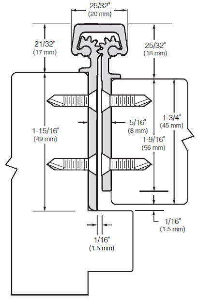 "Quality Imports" HD Full Mortice 450lb Rated Roton-Style Hinge with 1/8" Inset