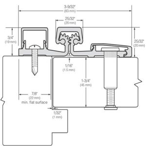 "Quality Imports" HD Narrow Full Surface 450lb Rated Roton-Style Hinge