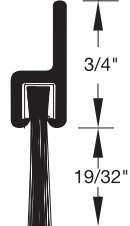 Door Sweep Weatherstrip with Nylon Brush Insert - 12'